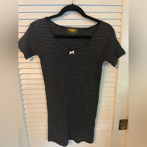 Free People Black and White fitted dress